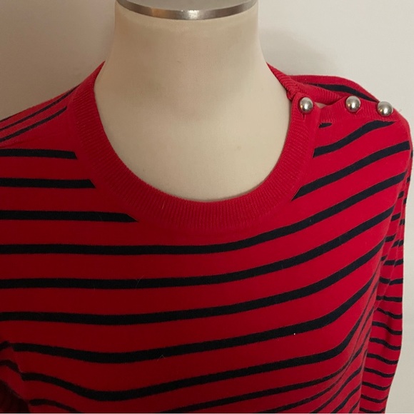 Red and navy stripe sweater - Picture 3 of 7
